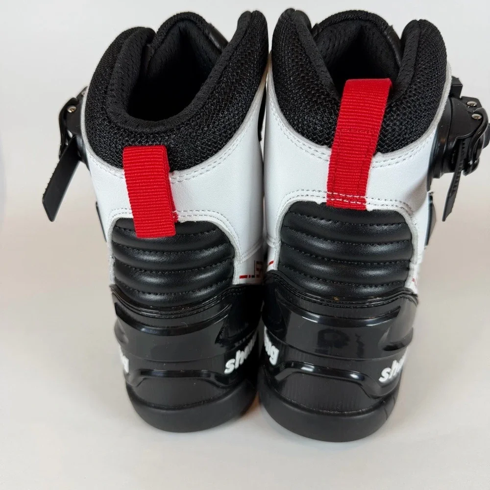 Shamofeng J-Speed Motorcycle Riding Boots White Black Red Men Size 42 US 9
